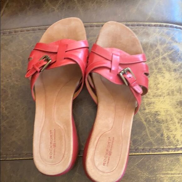 Rockport 10W red salmon sandal shoes - Picture 1 of 10